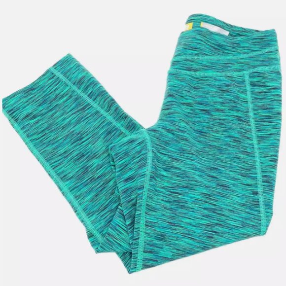 Lucy Hatha Capri Leggings in Spacedye Green - Picture 1 of 5